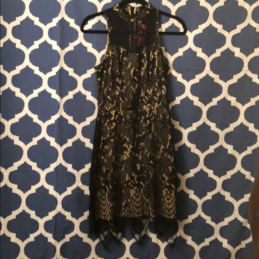 Black Lace Detail Cocktail Dress by Xhilaration